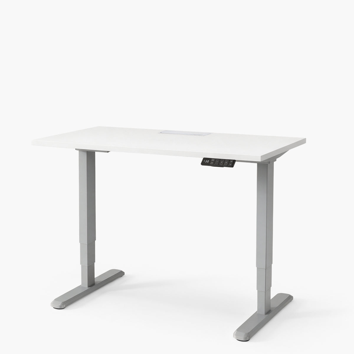Escritorio Cosmo 160x70 Eléctrico Dual Pro con pasacables Blanco/Gris