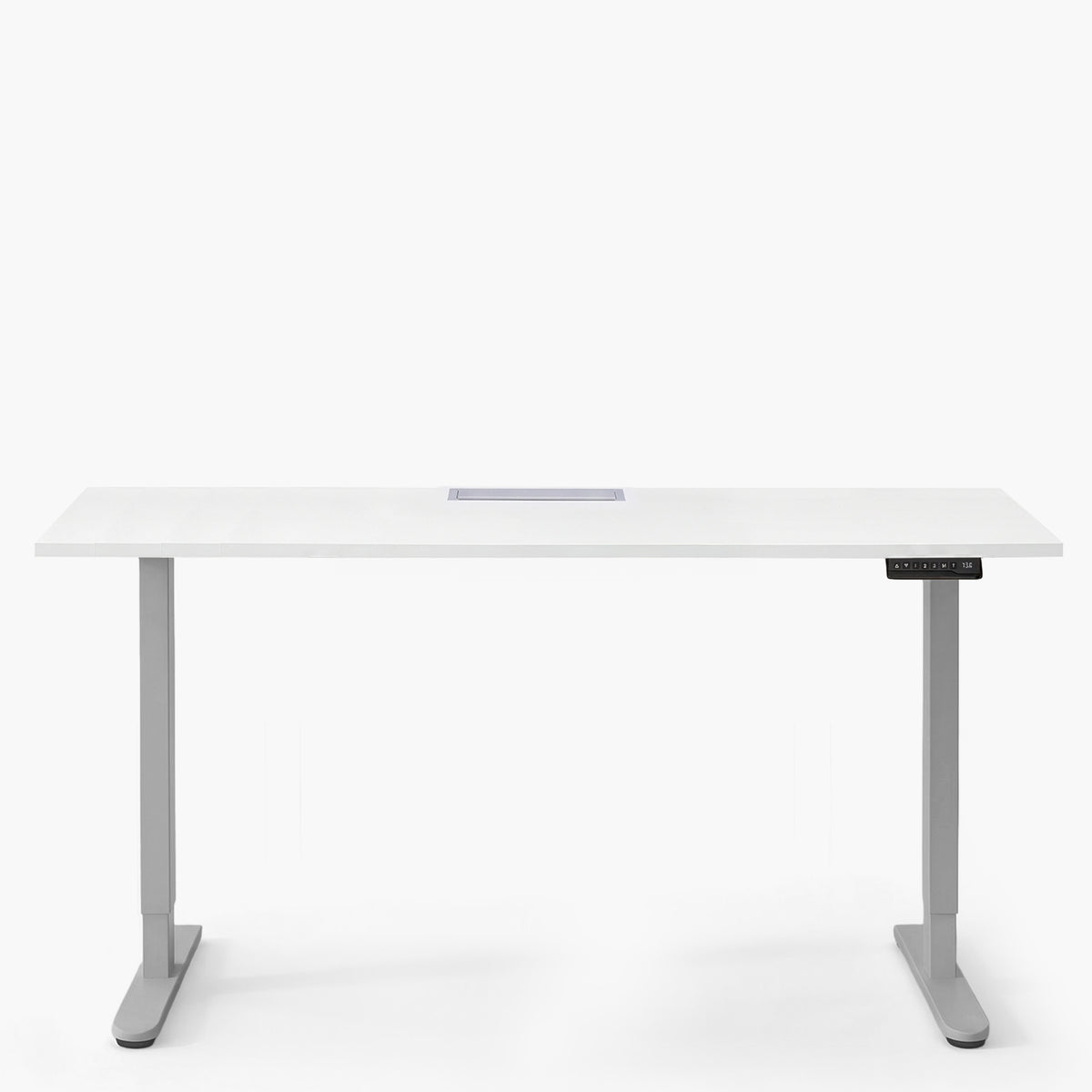 Escritorio Cosmo 180x70 Eléctrico Dual Lite con pasacables Blanco/Gris