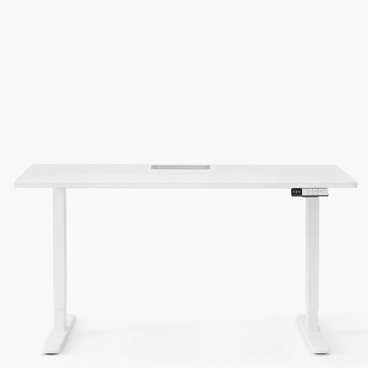 Escritorio Cosmo 180x70 Eléctrico Dual Pro con pasacables Blanco/Blanco