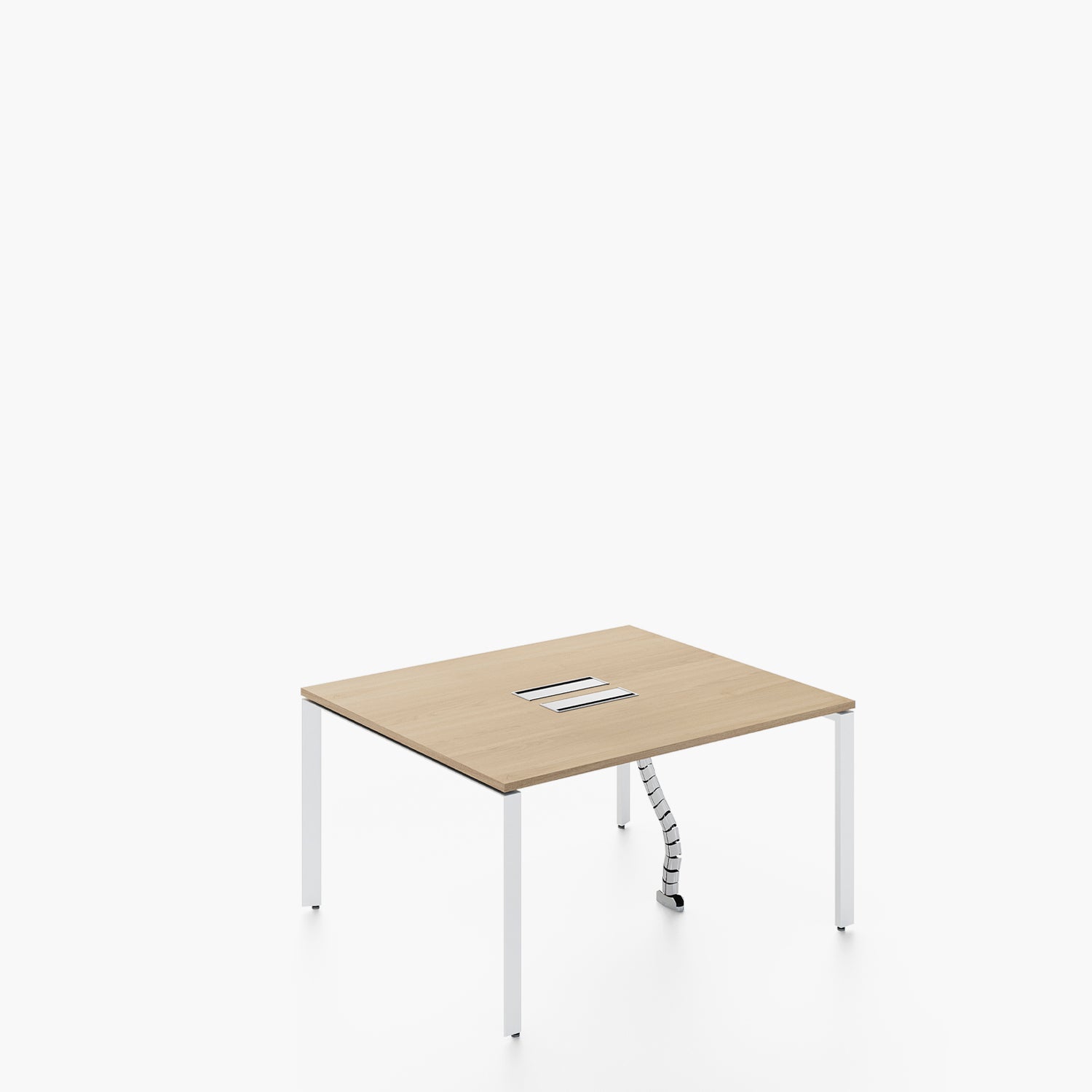 Escritorio Space con pasacables 120 Bench Natura/Blanco 2 pers