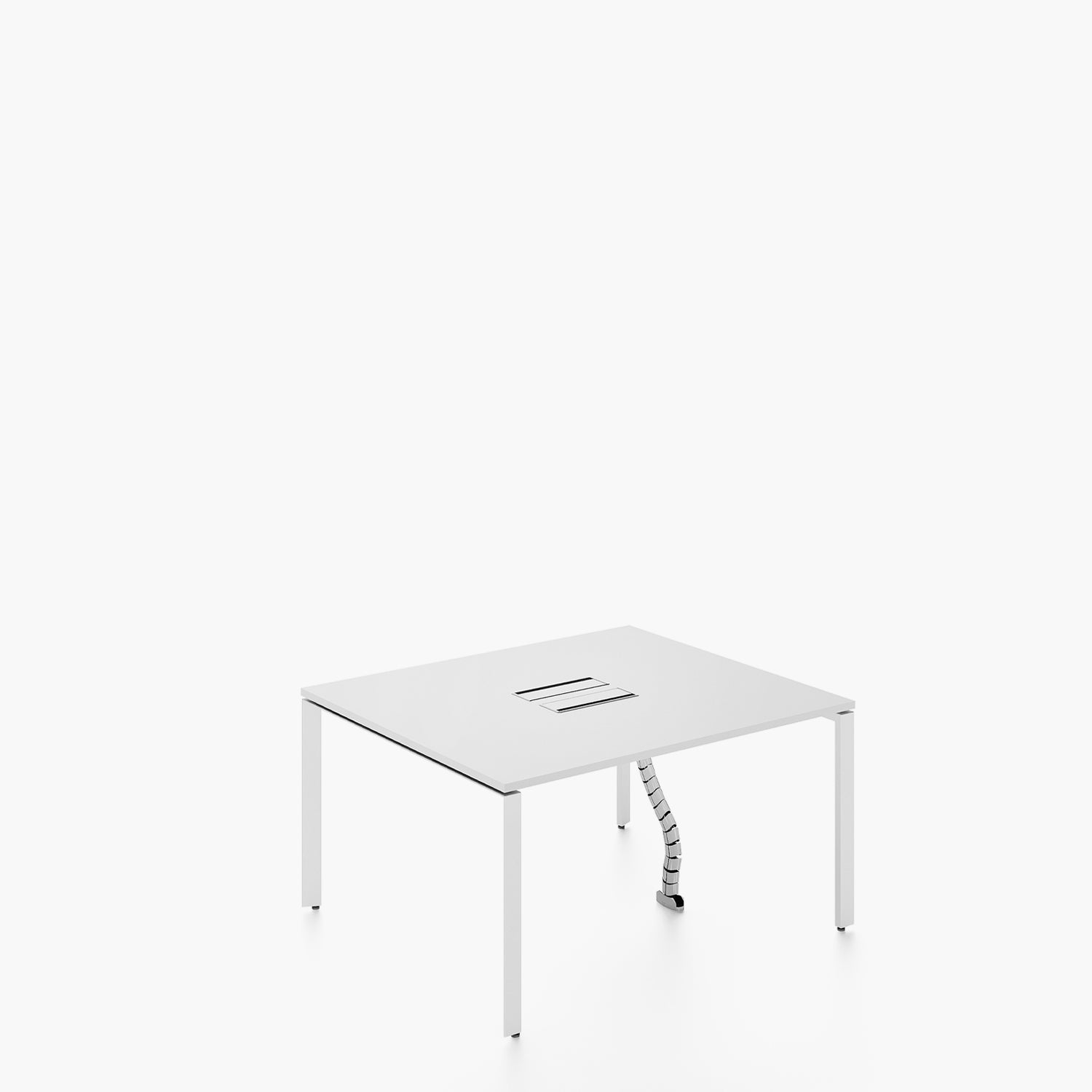 Escritorio Space con pasacables 120 Bench Blanco/Blanco 2 pers