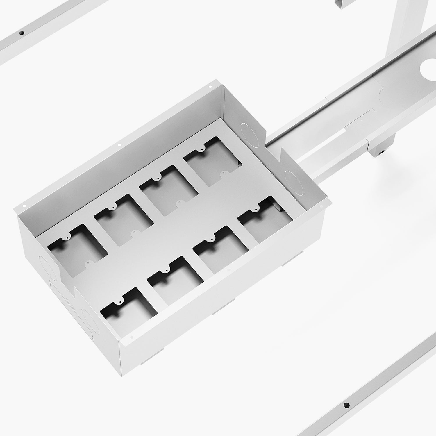 Escritorio Space con pasacables 120 Bench Blanco/Blanco 2 pers