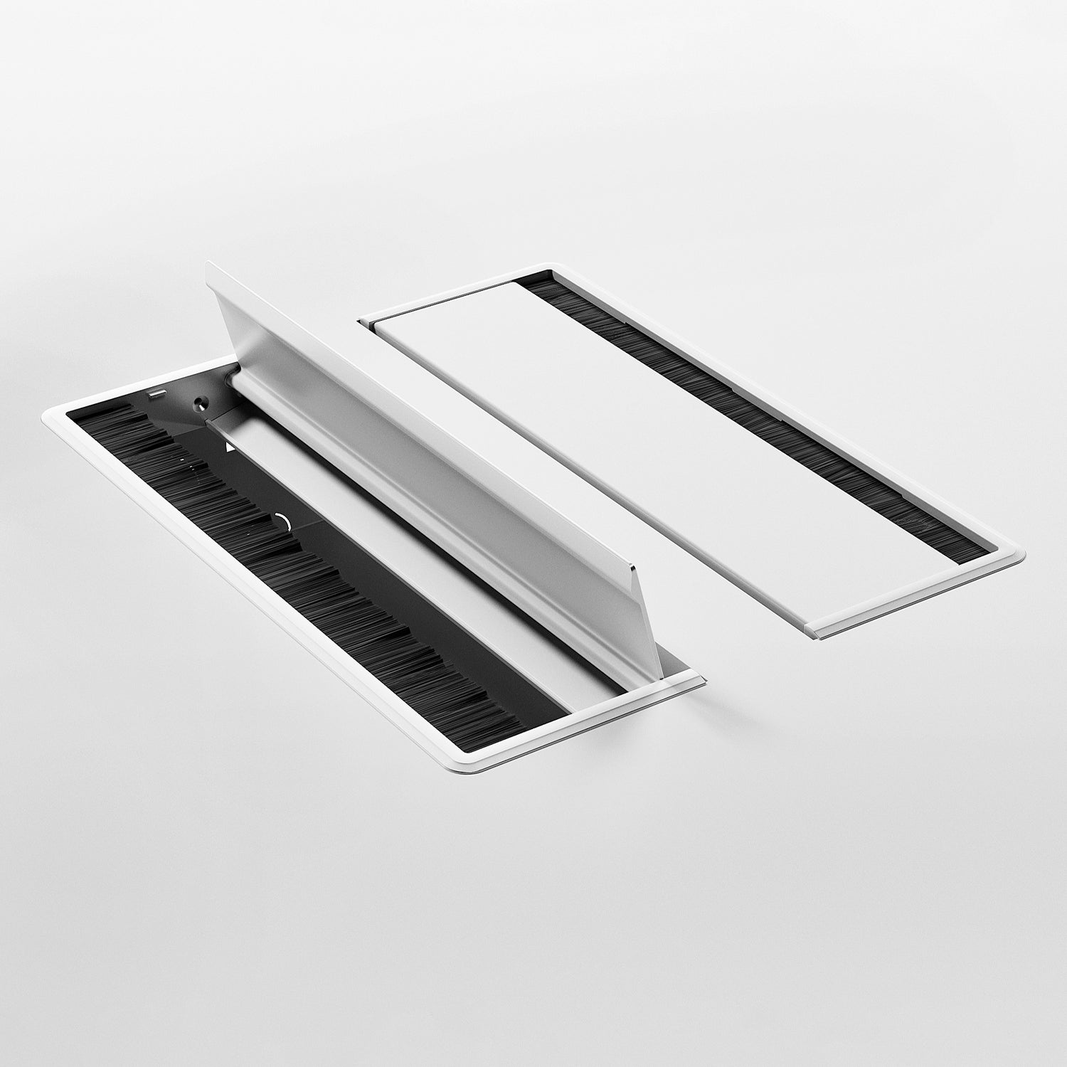 Escritorio Space con pasacables 120 Bench Blanco/Blanco 4 pers