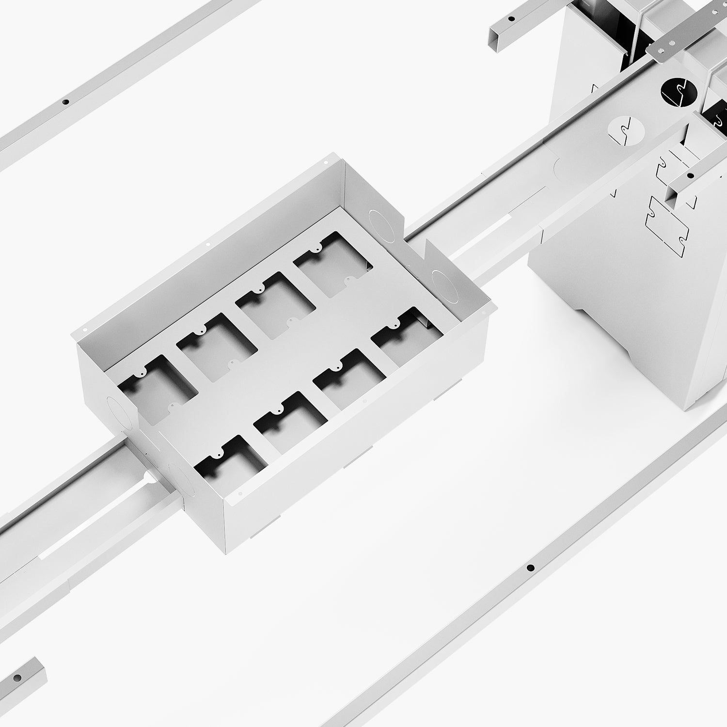 Escritorio Space con pasacables 140 Bench Blanco/Blanco 6 pers