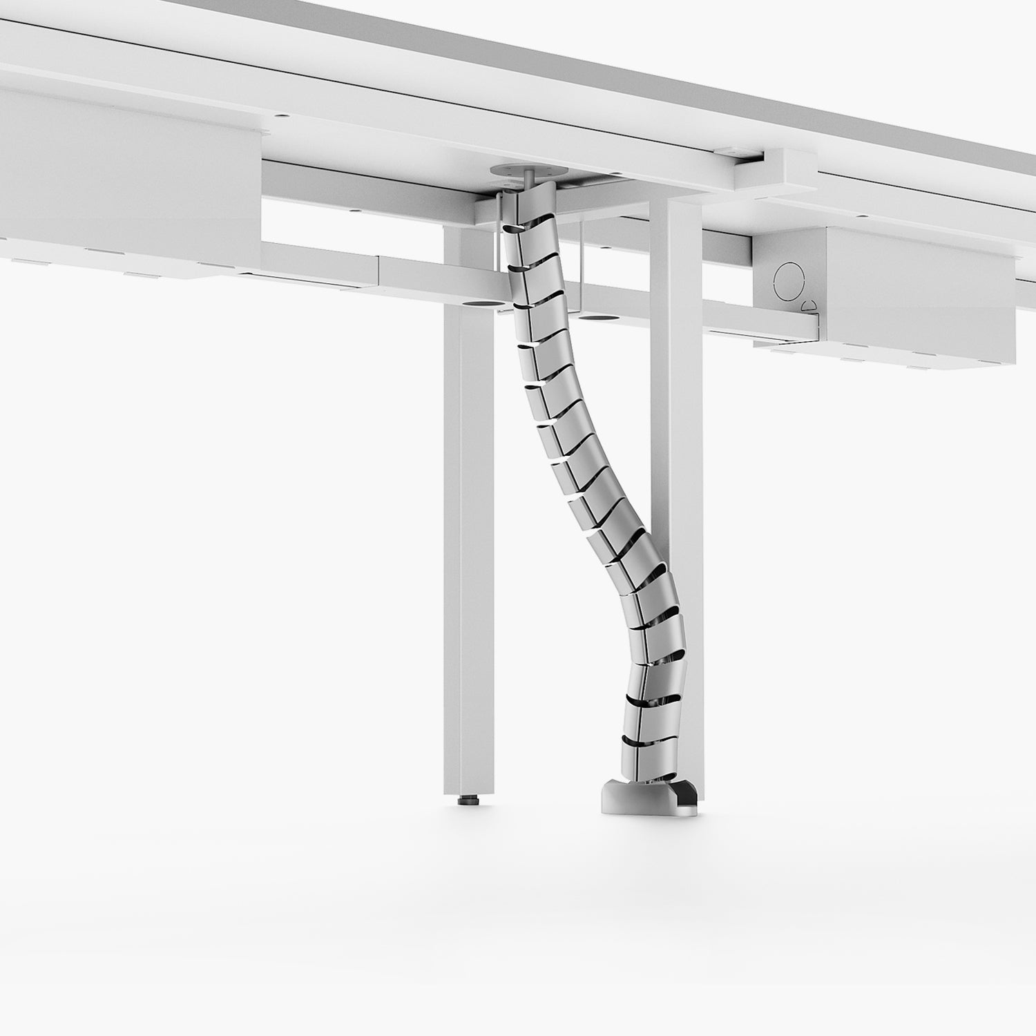 Escritorio Space con pasacables 120 Bench Lineal Blanco/Blanco 2 pers