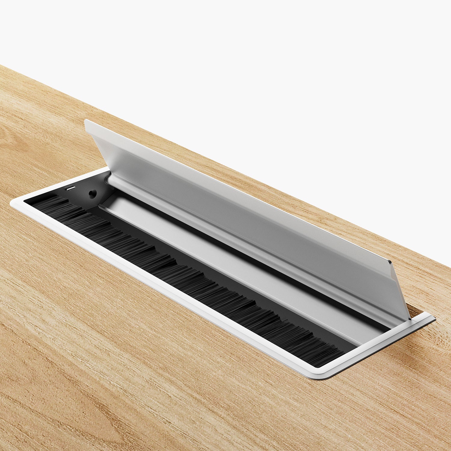 Escritorio Space con pasacables 140 Bench Lineal Natura/Blanco 3 pers