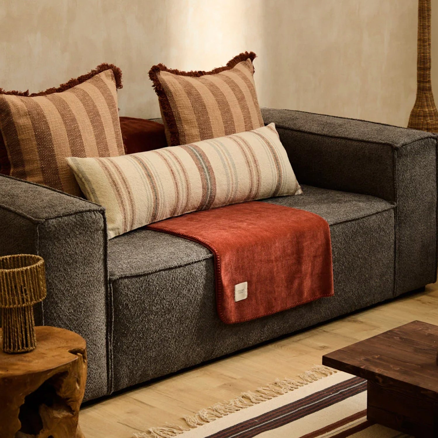 Funda Cojín Perú 35x110 Tierra