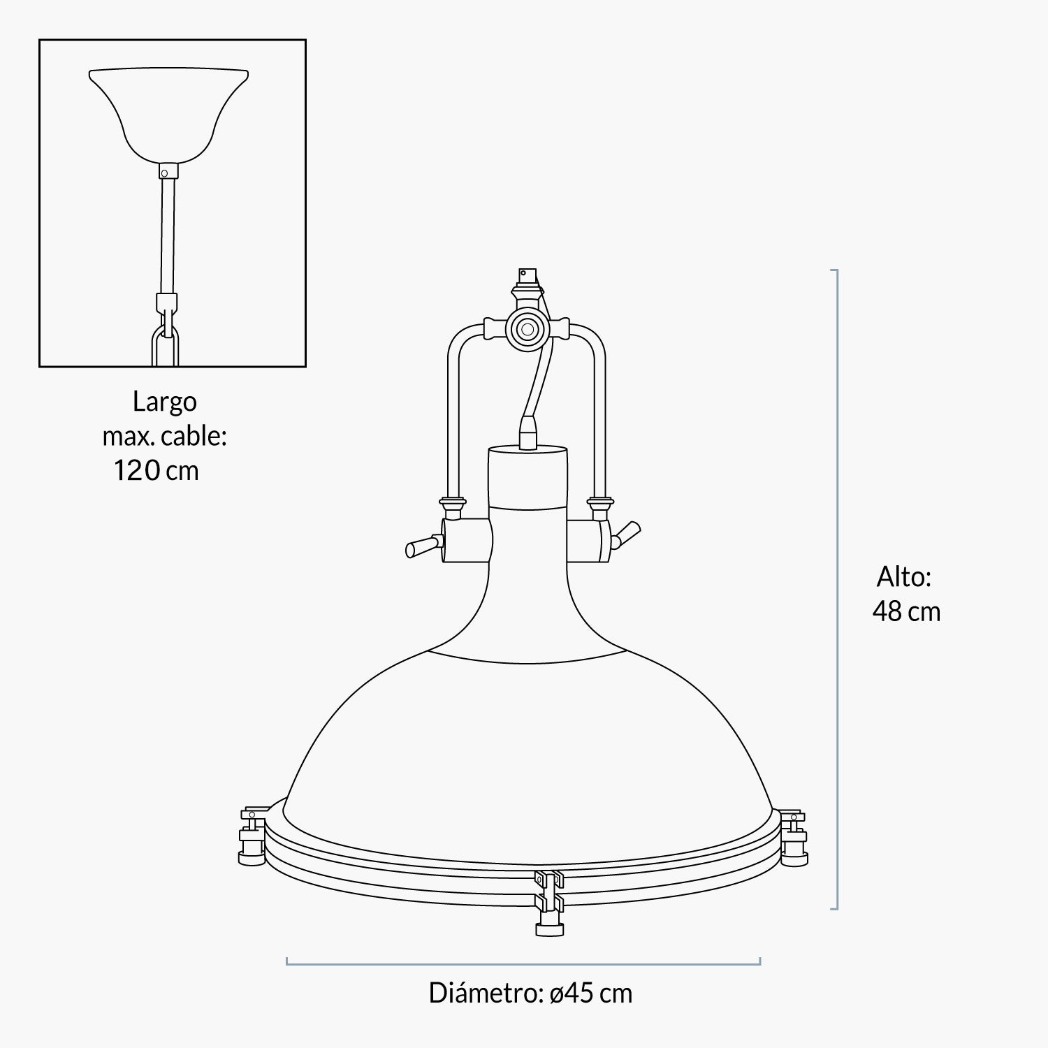 Lámpara de Colgar Warehouse Negro