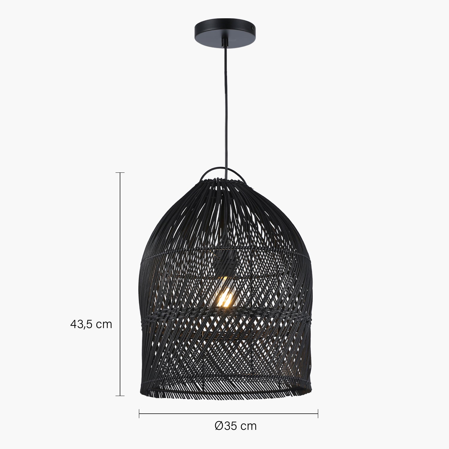 Pantalla Bali Rattan Negro