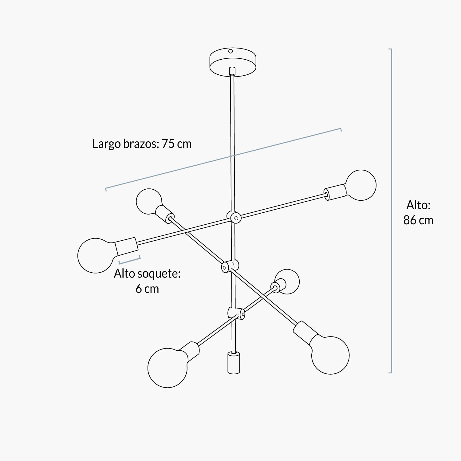 Lampara De colgar Orbit II Bronce