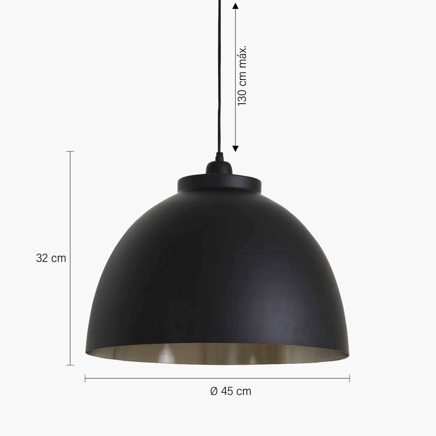 Lámpara de Colgar Kylie 45 Negro-Neg