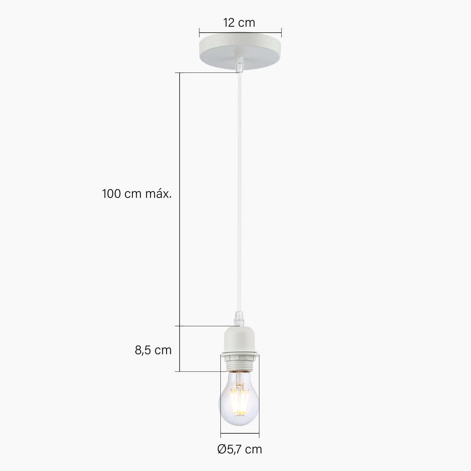 Lámpara de Colgar Soquete Blanco