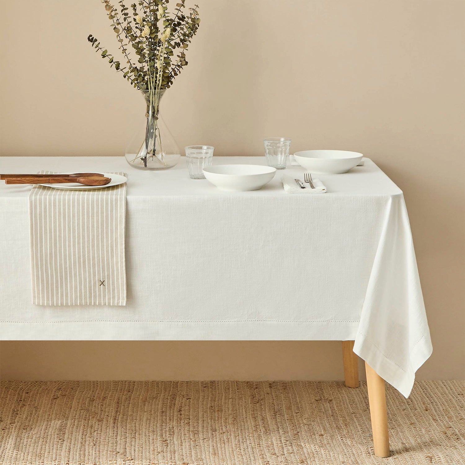 Mantel Claru 150x150 Blanco