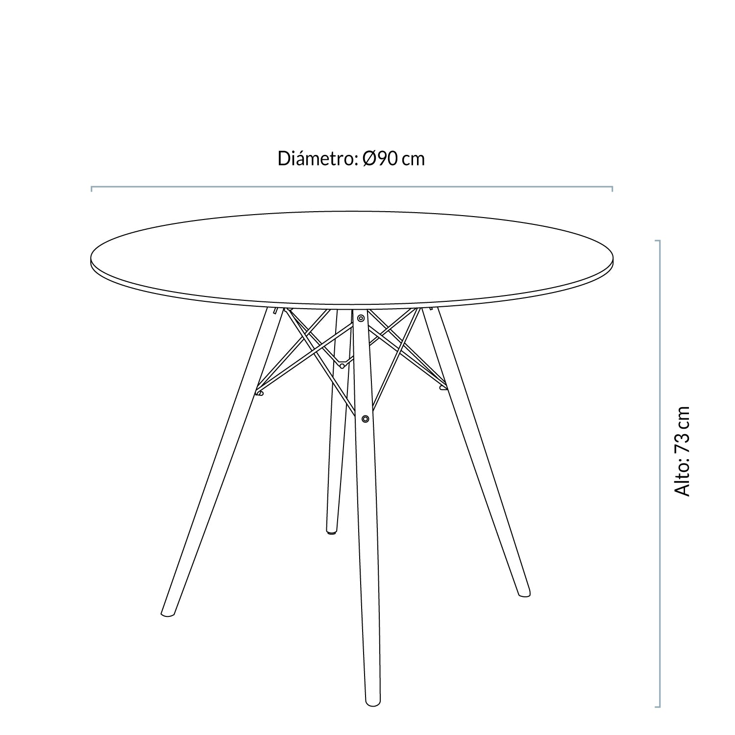 Mesa Comedor redonda Tendar 90 Blanco - Form Design