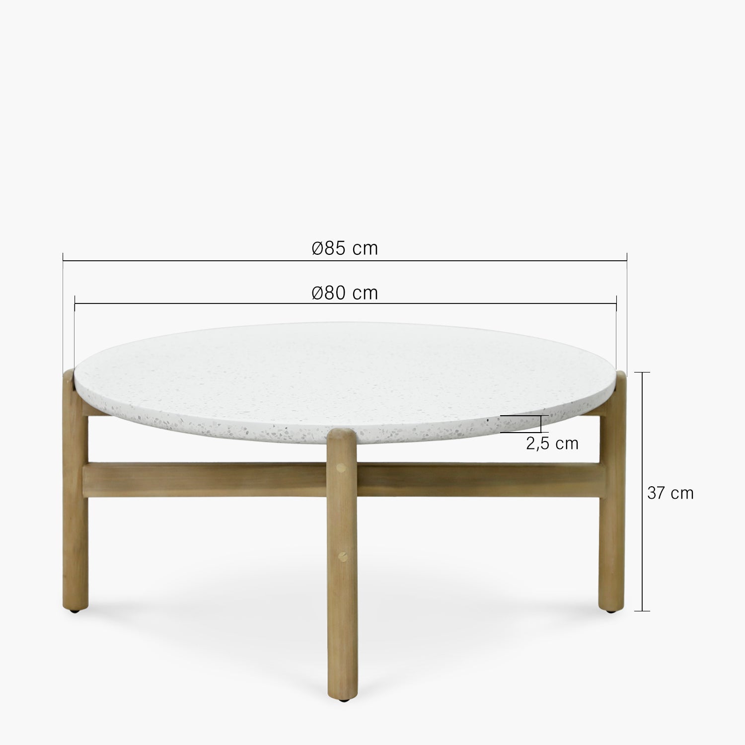 Mesa de Centro Pipa Natura/Blanco