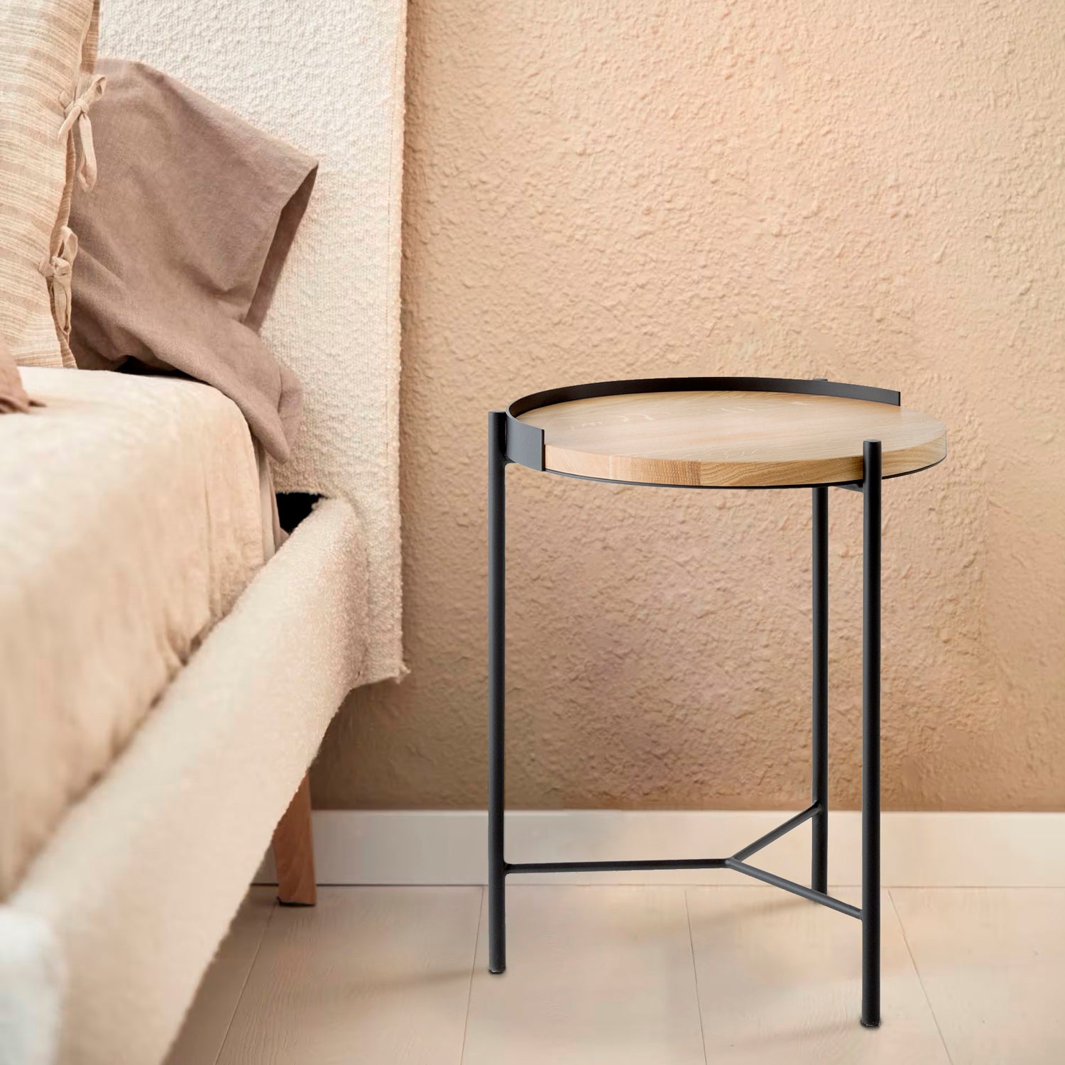 Mesa Lateral Trantor 40 Natura/Negro - Form Design