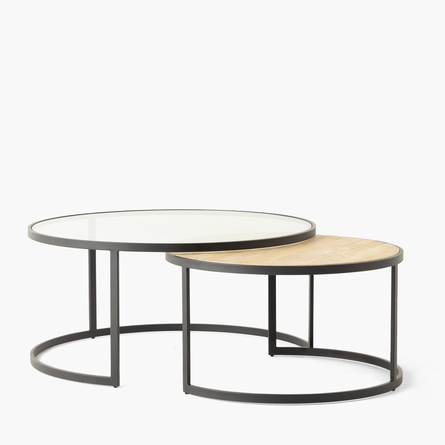 Mesa Lexington anidada Roble/Vidrio - Form Design