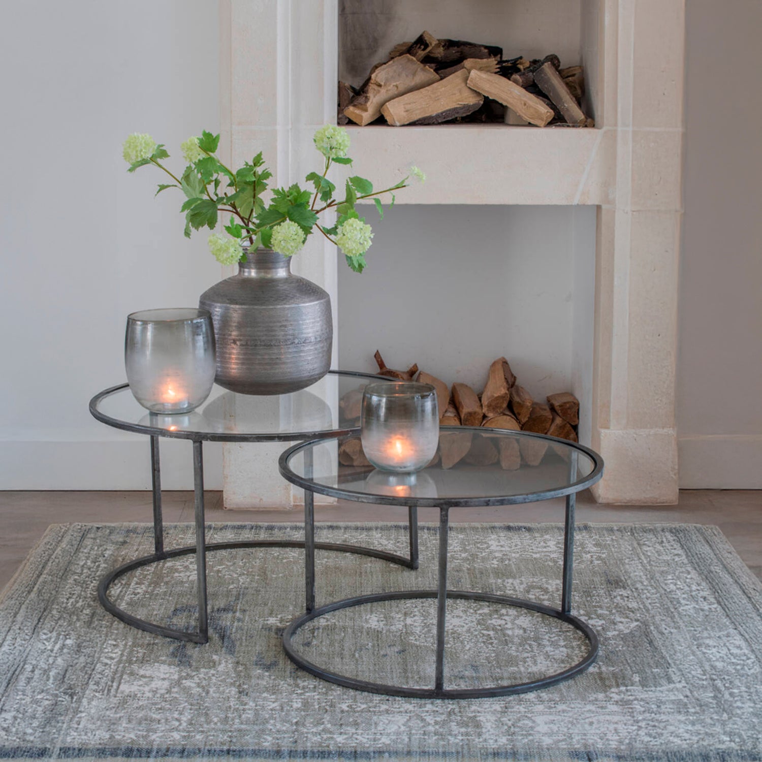 Mesas Anidadas Duarte Plateado