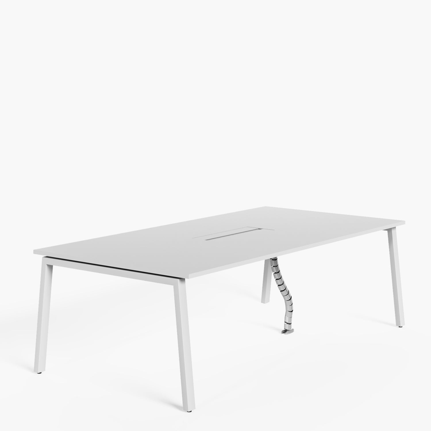 Mesa de Reunión Space con pasacables 220x110 Blanco - Form Design