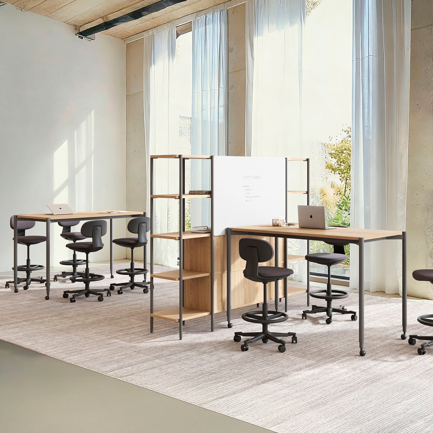Mesa de Reunión Flex 160x80 Natura/Gris