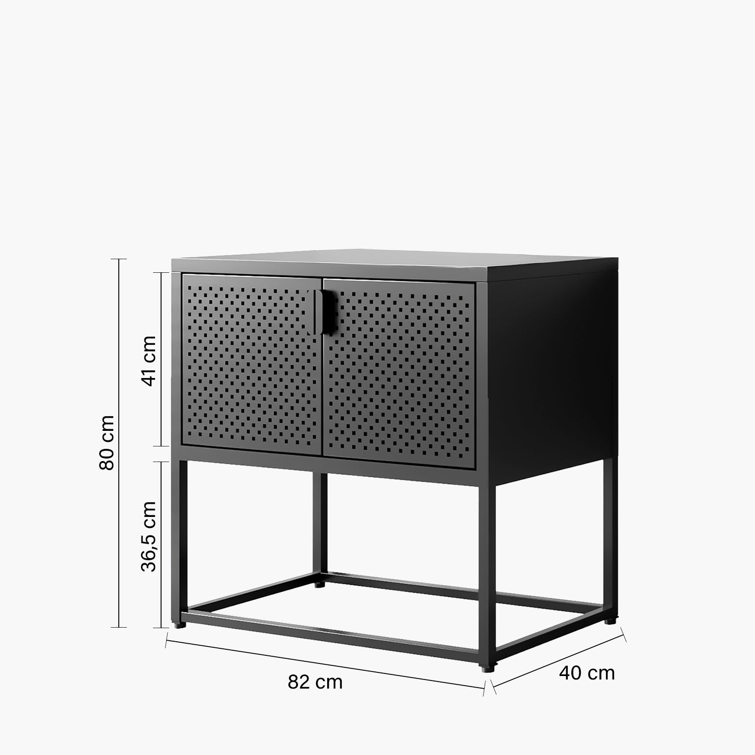 Arrimo Medio Newton 2 puertas Negro