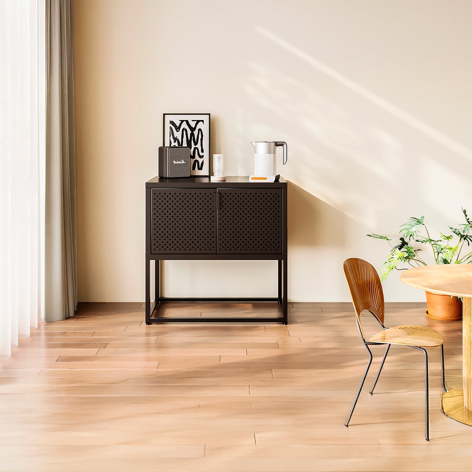 Arrimo Medio Newton 2 puertas Negro