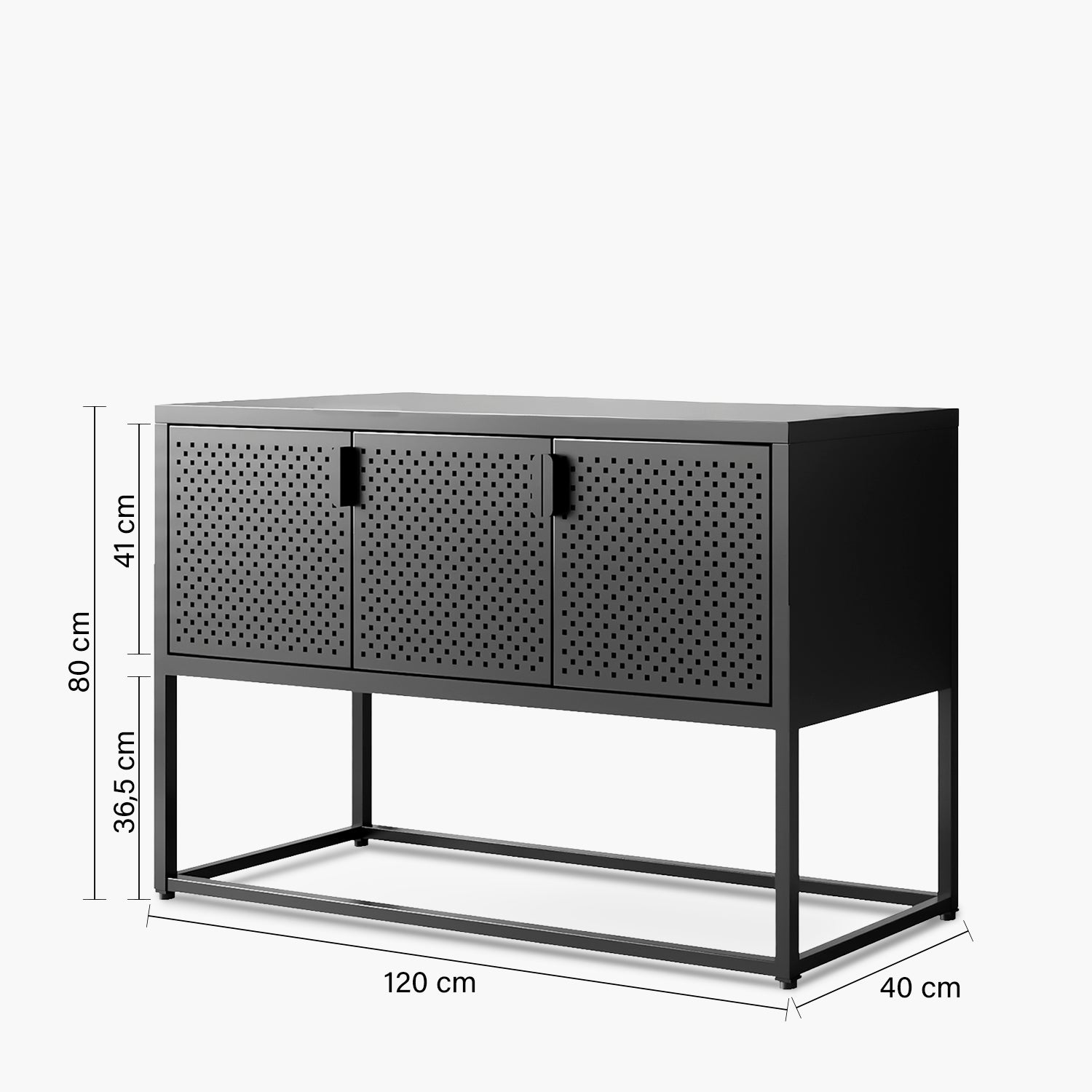 Arrimo Medio Newton 3 puertas Negro