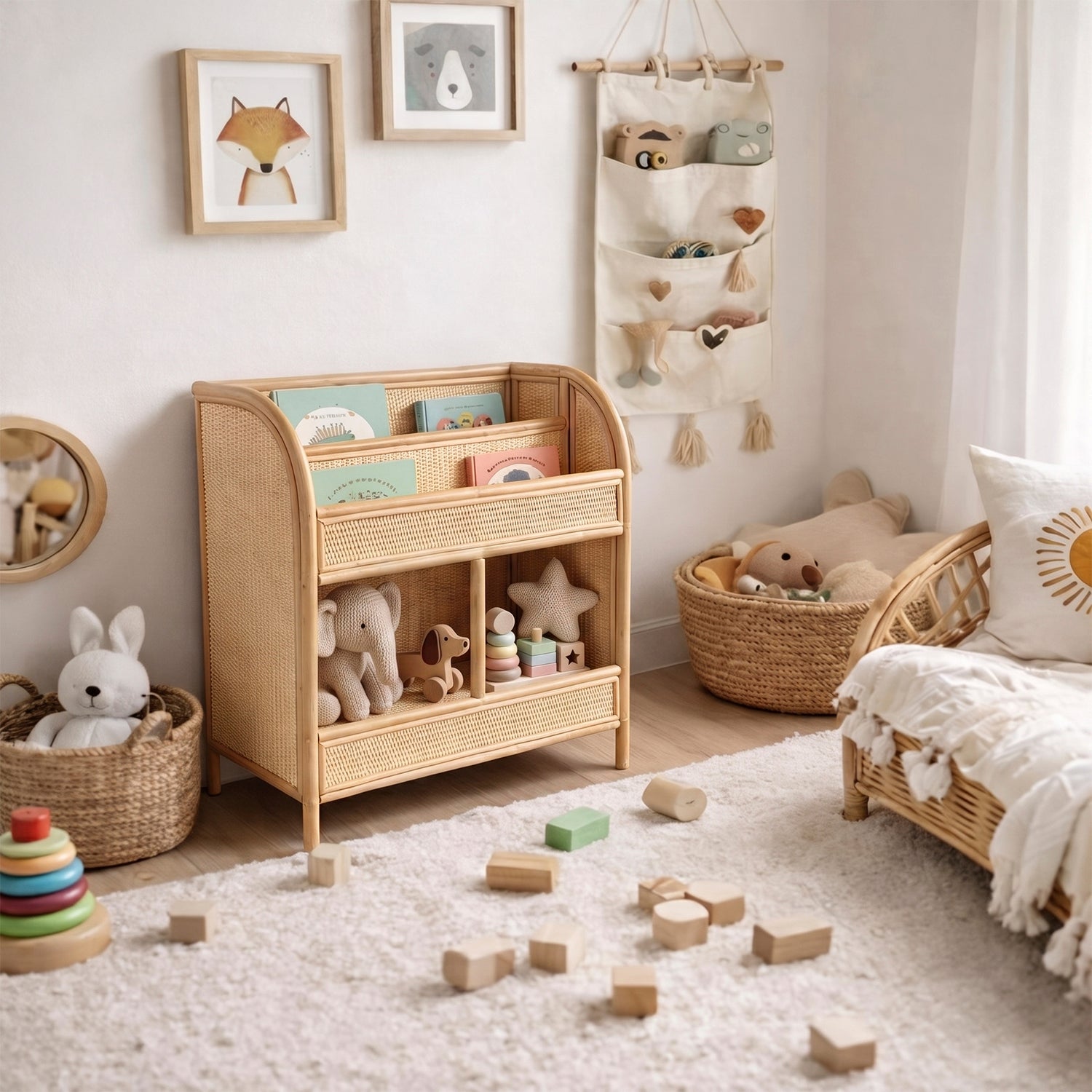 Librero Infantil Indigo Ratán Natural