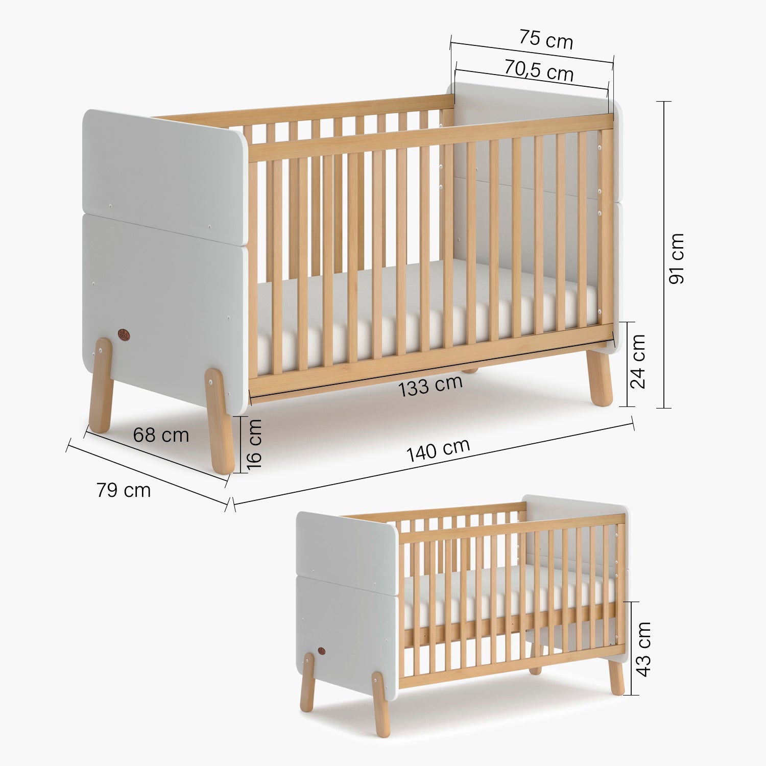 Cuna 3 en 1 Emma Blanco