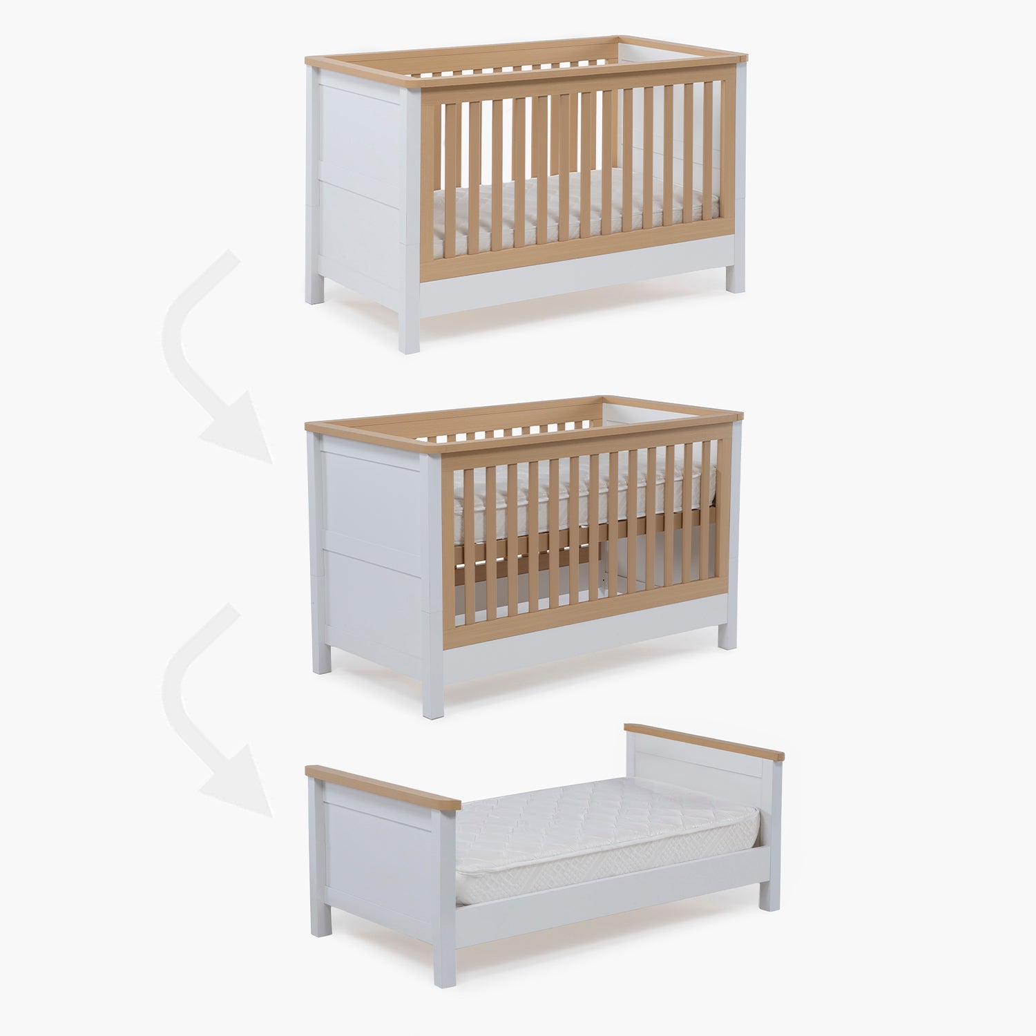 Cuna 3 en 1 Clara Natura/Blanco