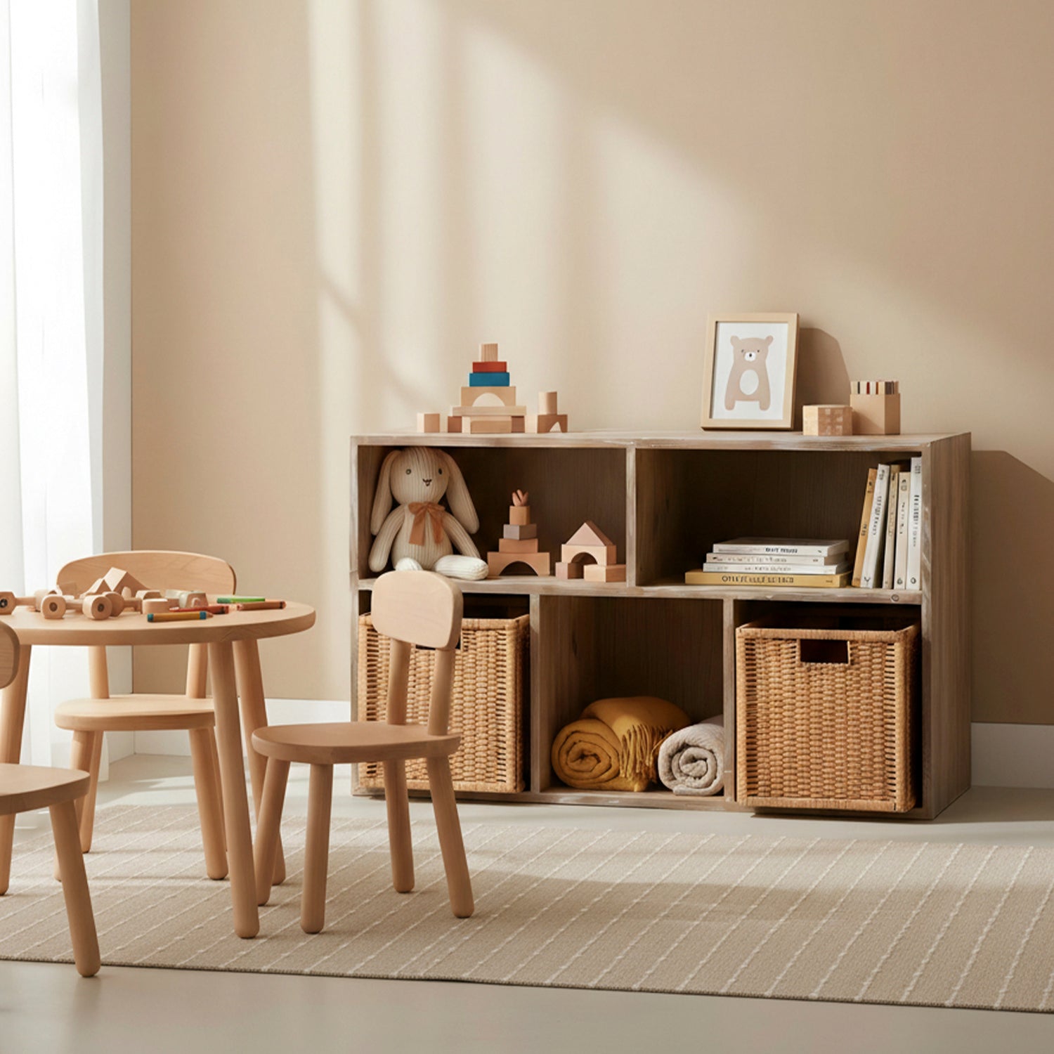 Organizador Kala Triple Natural (no incluye canastos)