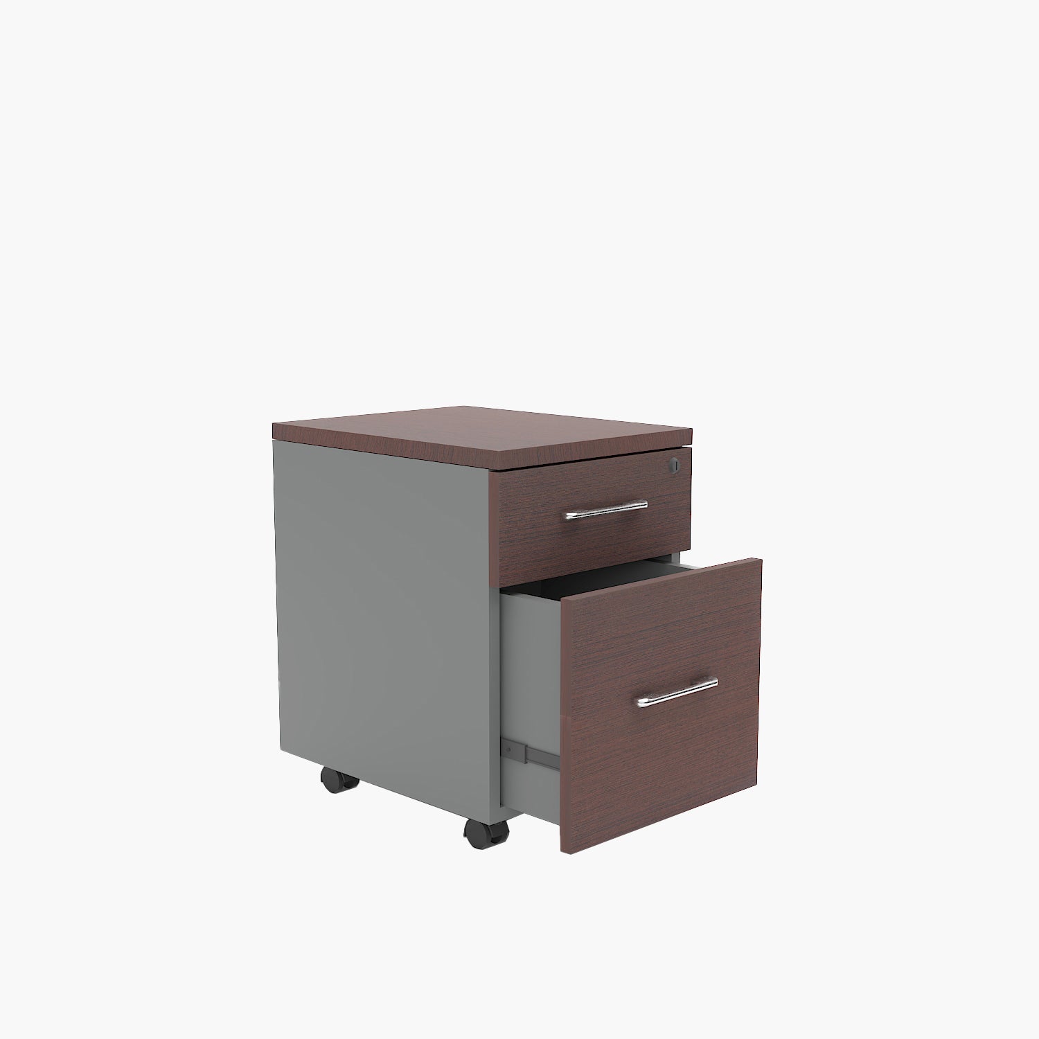 Cajonera Melamina Móvil 57 cm Wengue/Gris - Form Design