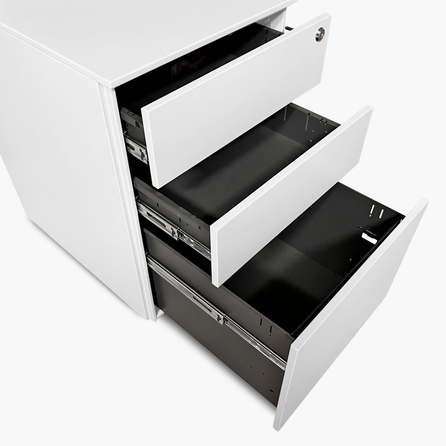 Cajonera Metálica Móvil 39x50x60 cm Blanco