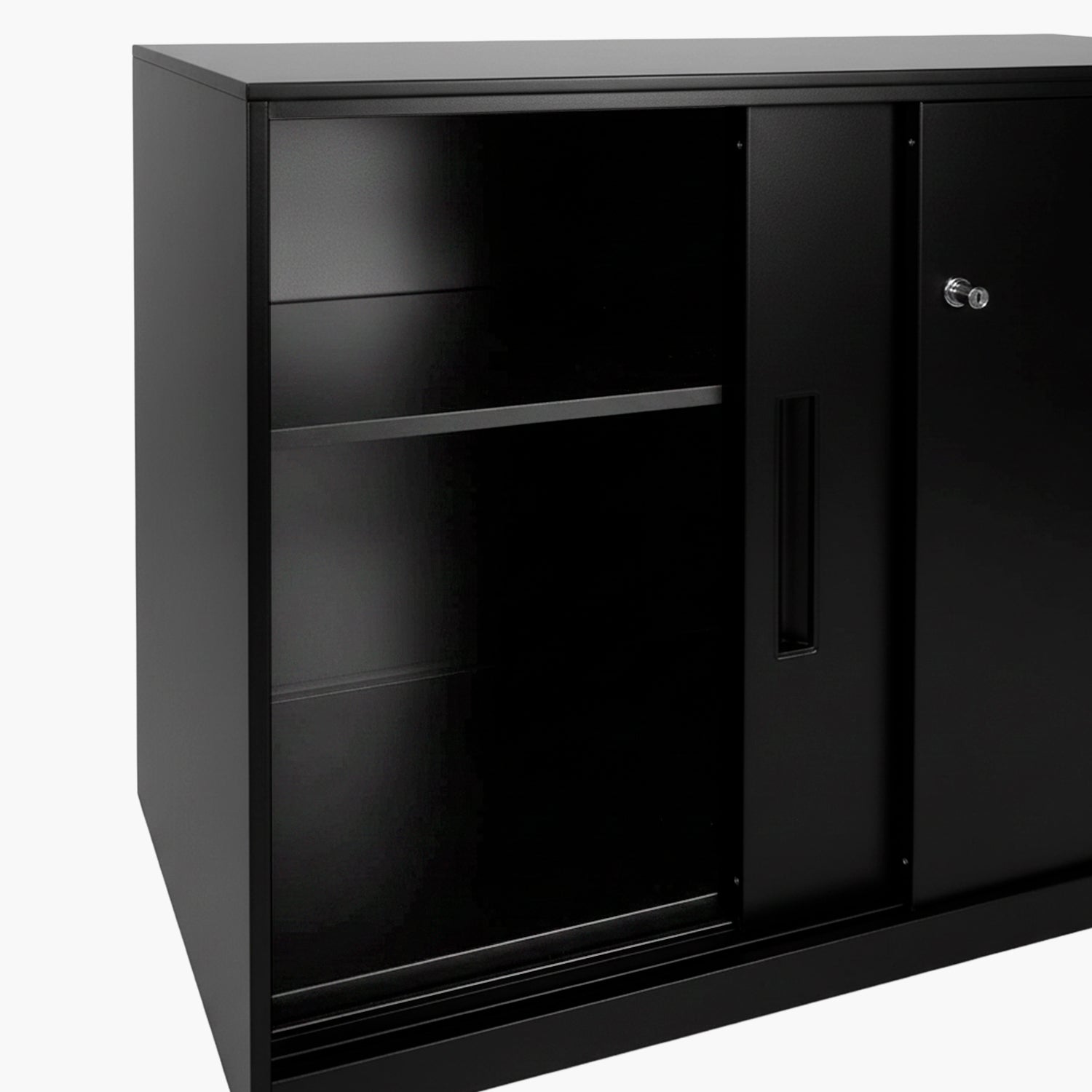 Gabinete Oficina Medio Metálico Con puertas Negro