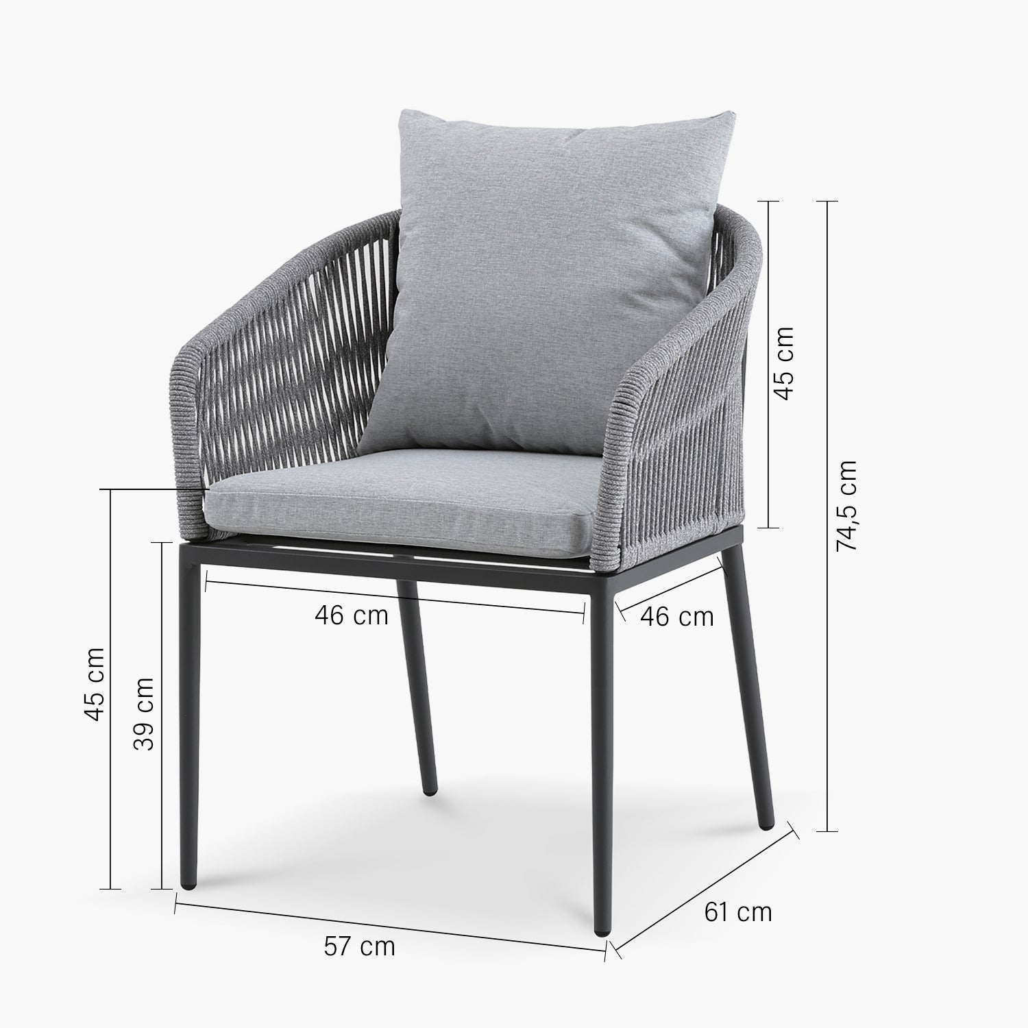 Pack 4 Silla Cozumel Gris