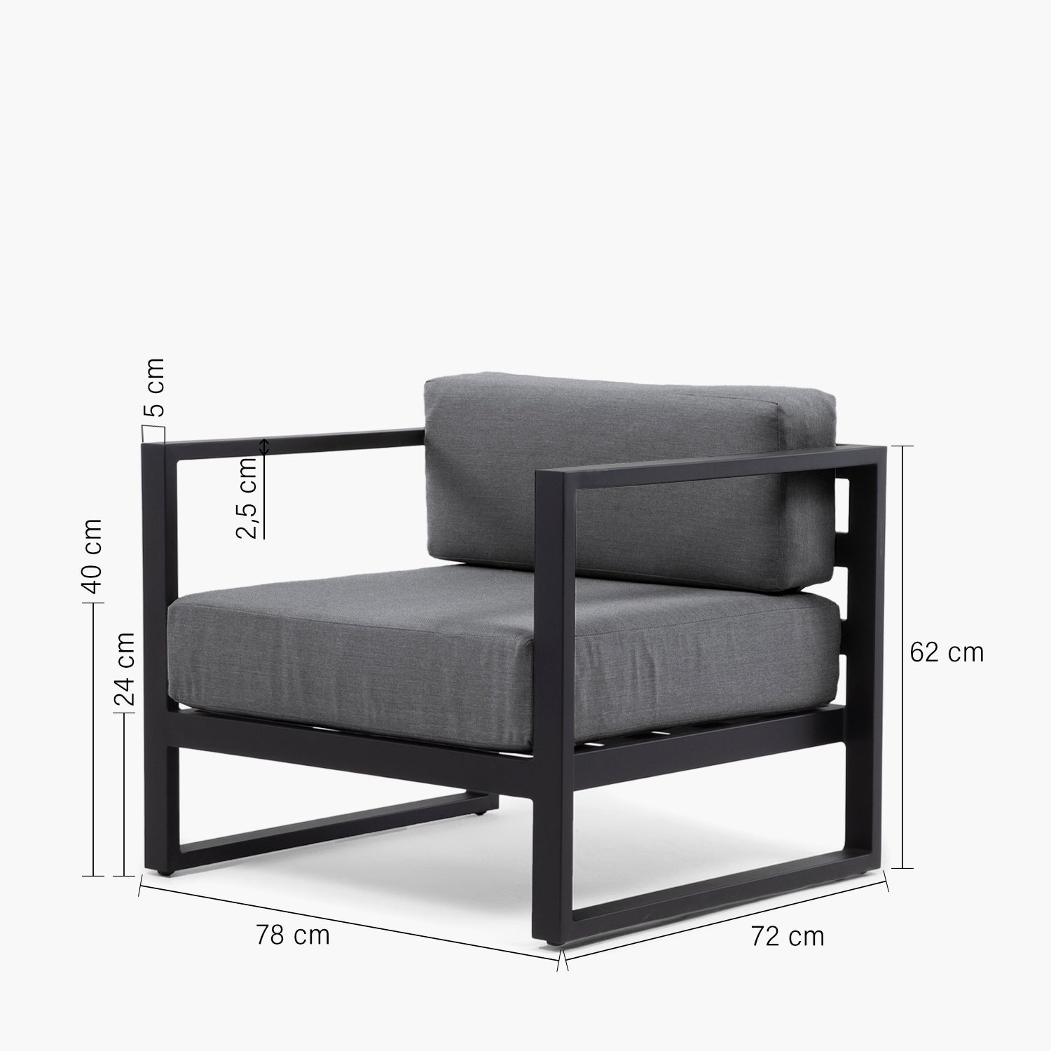 Pack Living Terraza Montego OLE Gris Oscuro/Gris