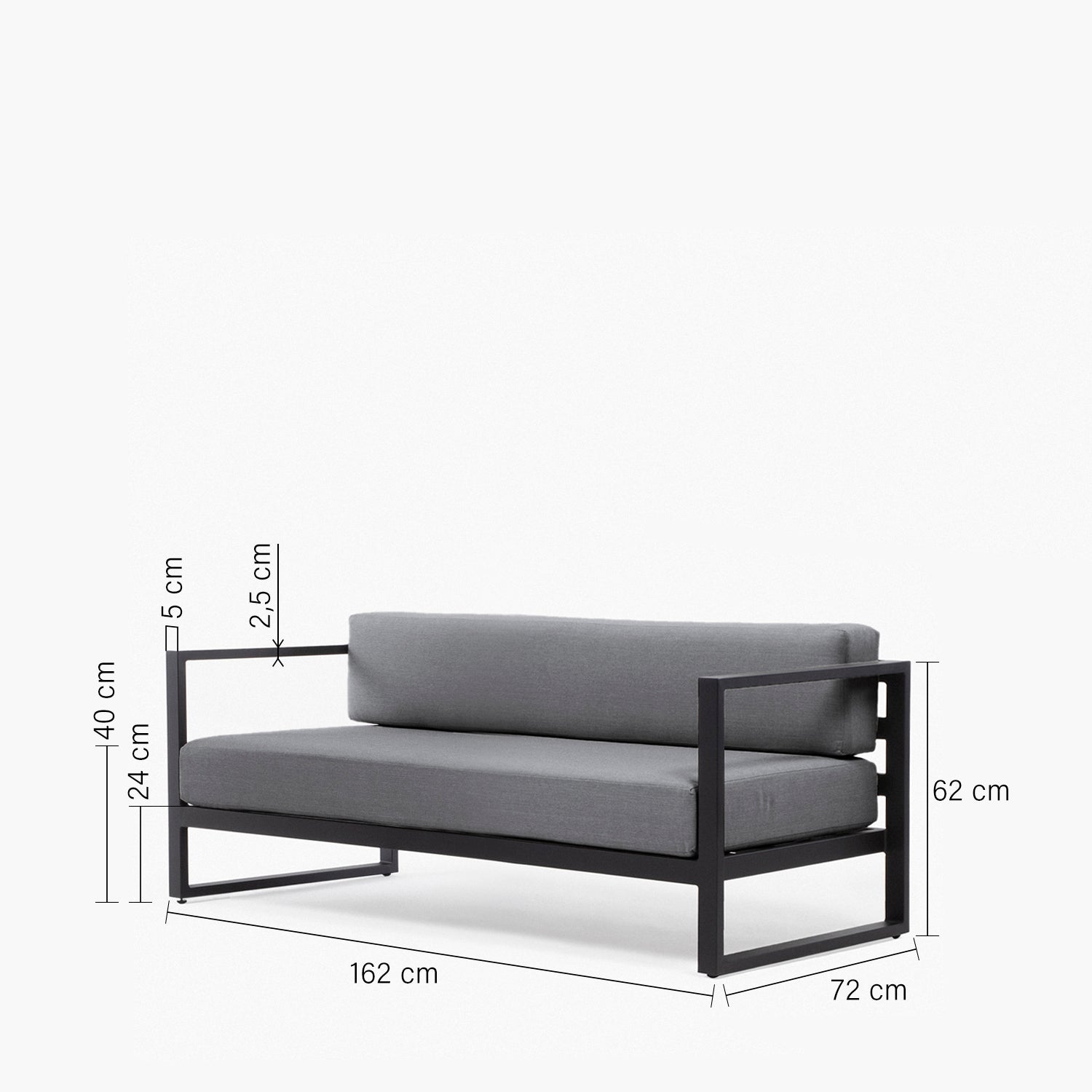 Pack Living Terraza Montego OLE Gris Oscuro/Gris