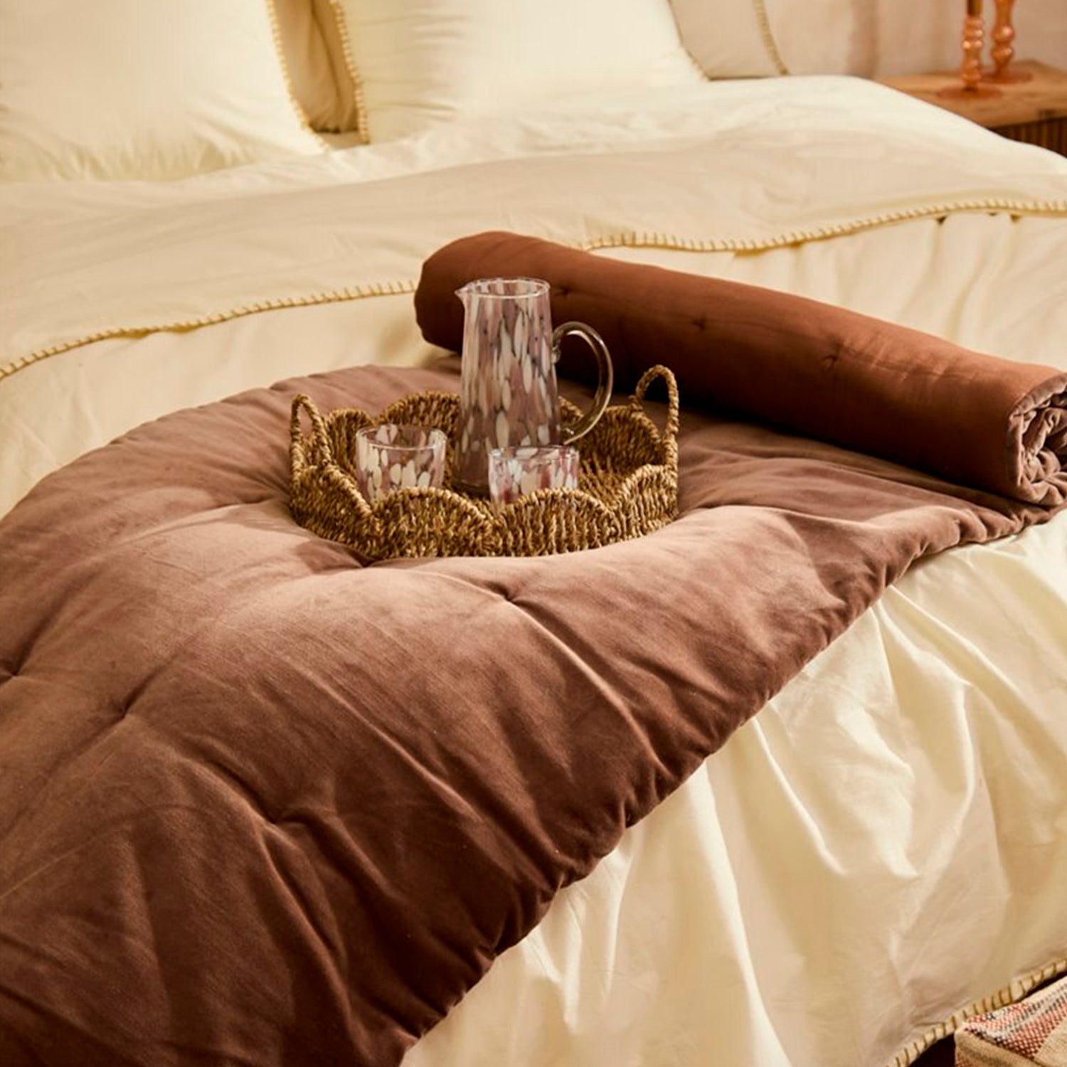 Piecera Velur Café 220x70