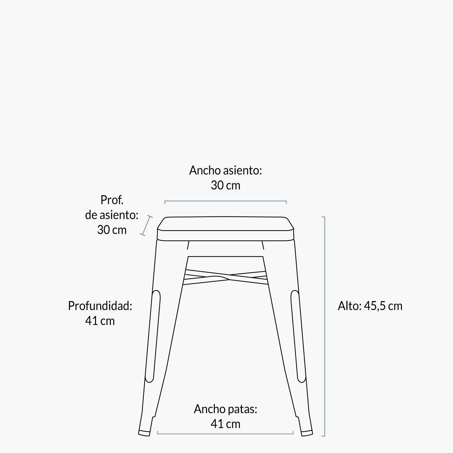 Piso Tolix Asiento Plata