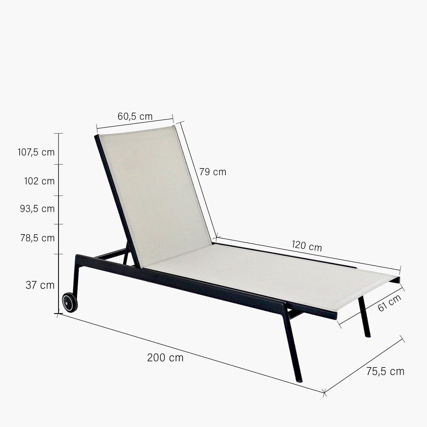 Reposera Montego OLE Negro/Beige