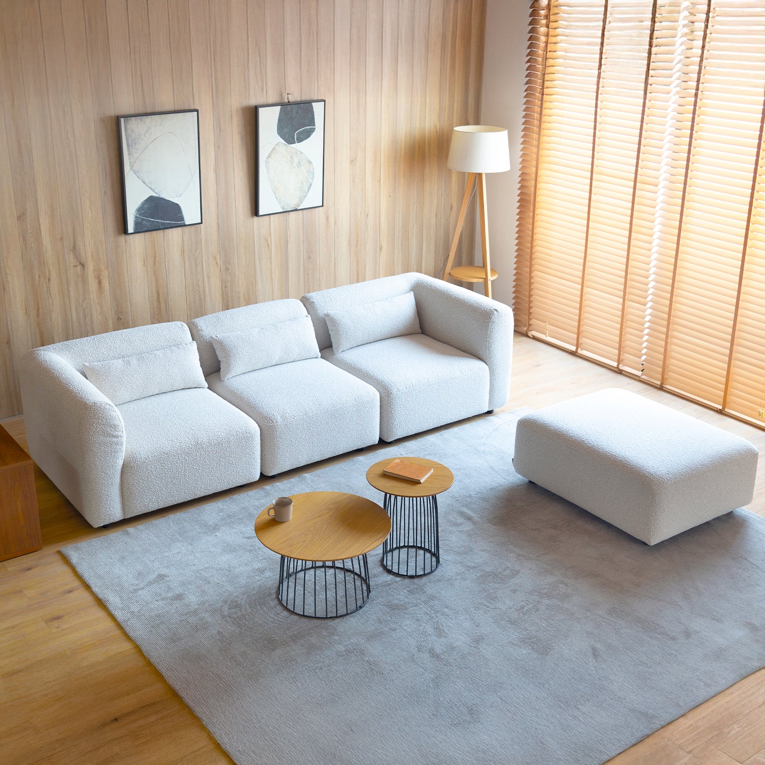 Seccional 3C Japandi Blanco