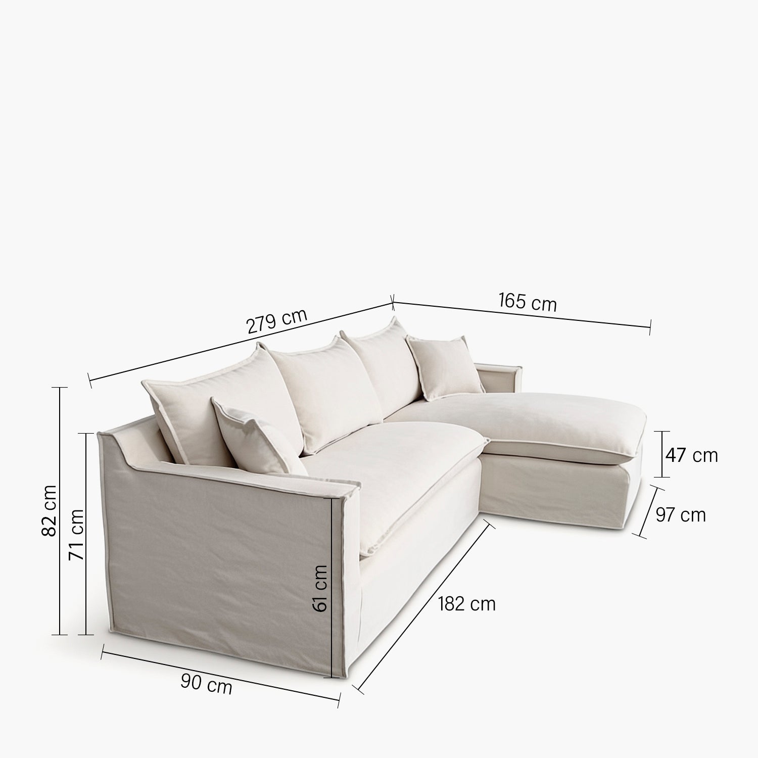 Seccional 3 Cuerpos Paine der Beige