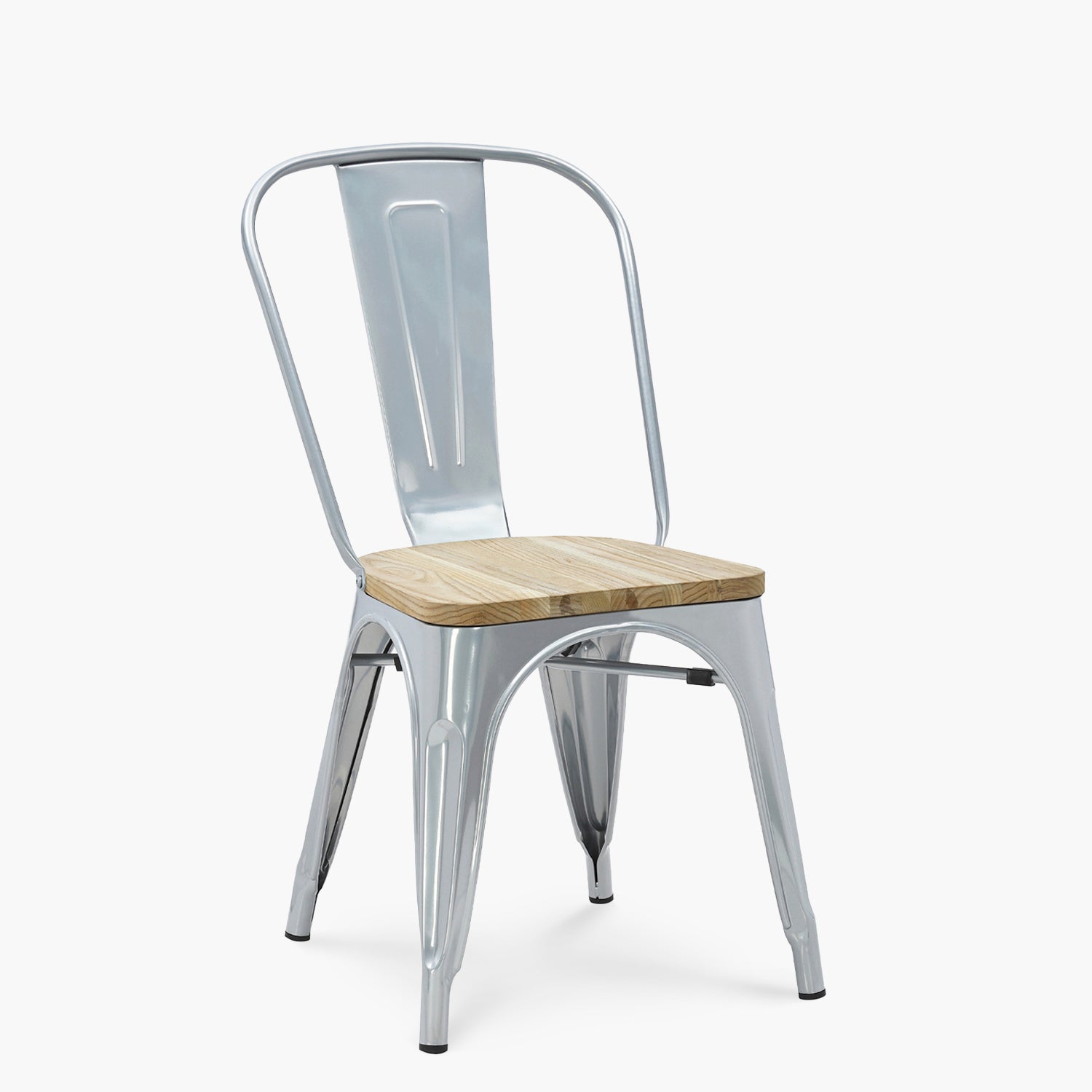 Silla Tolix Madera Plata