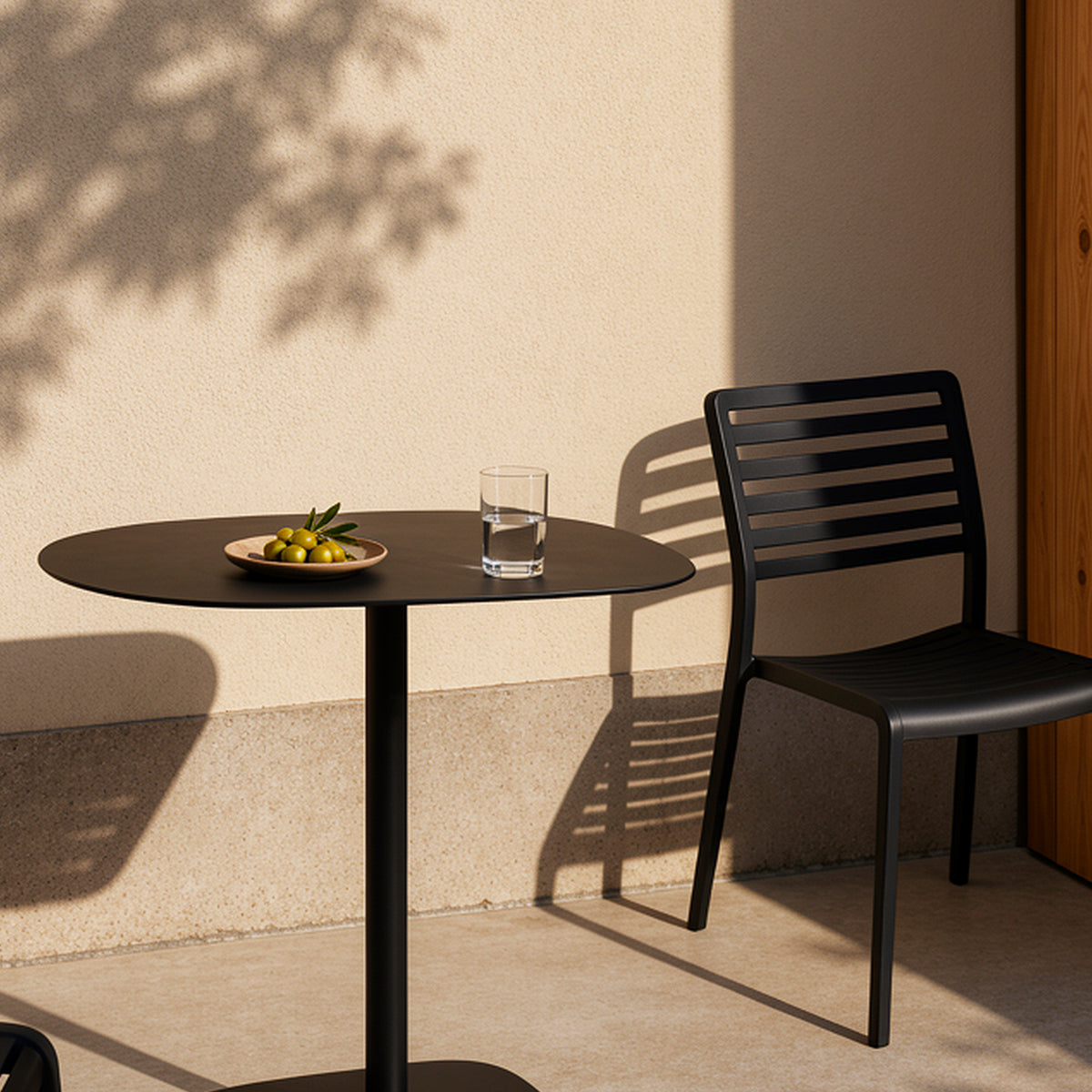 Silla Plástico Terraza Barcelona Negro