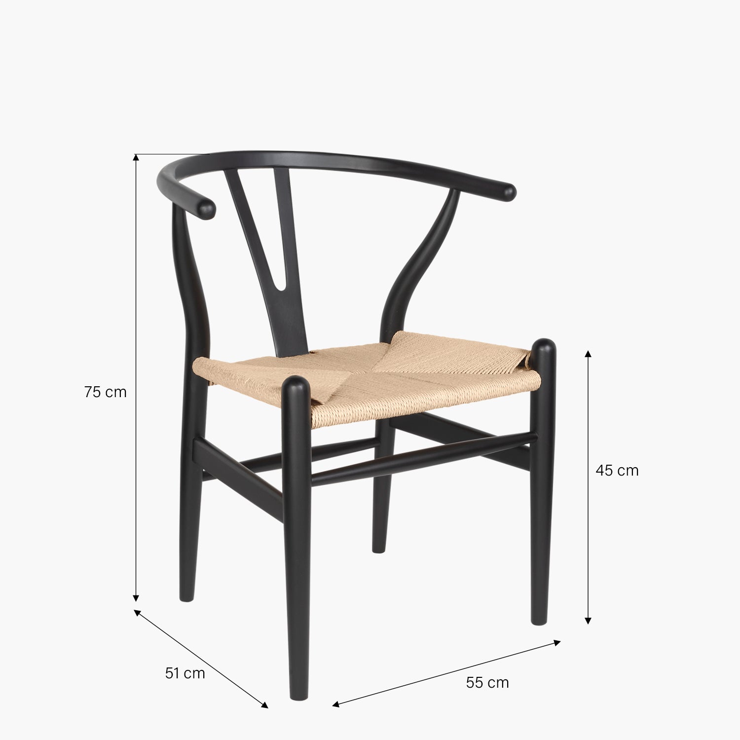 Silla Madera Wishbone Negro - Form Design