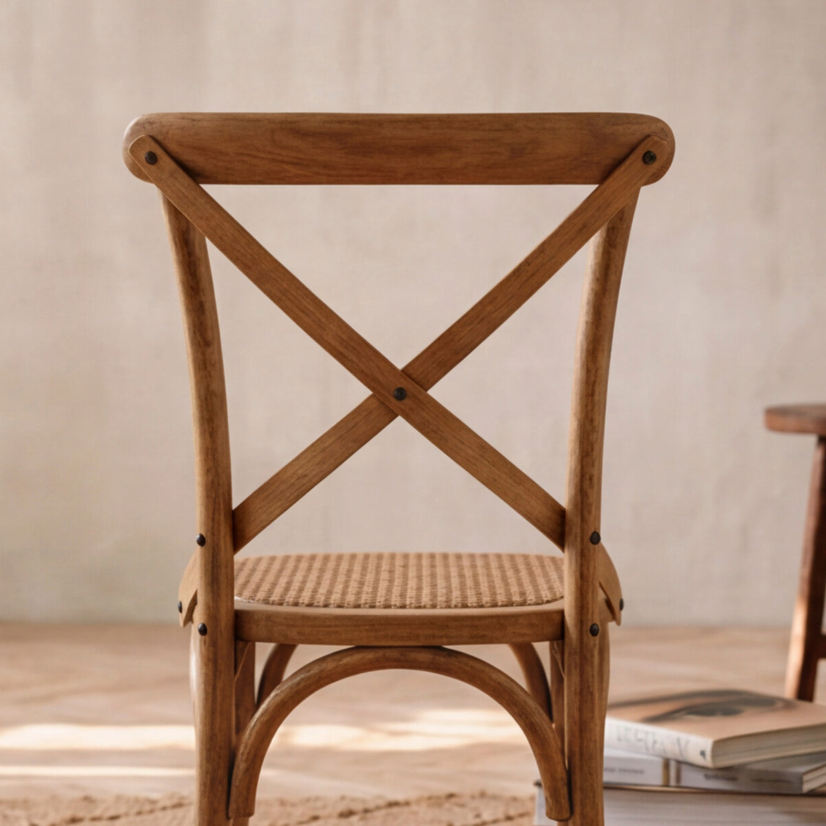 Silla Madera Tradition Junco Olmo Envejecido