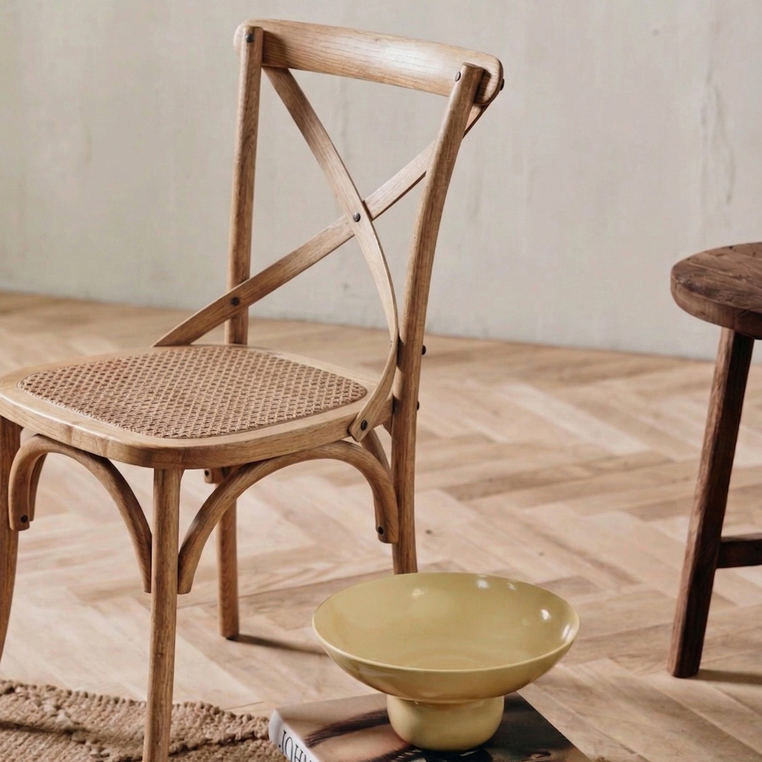 Silla Madera Tradition Junco Olmo Envejecido