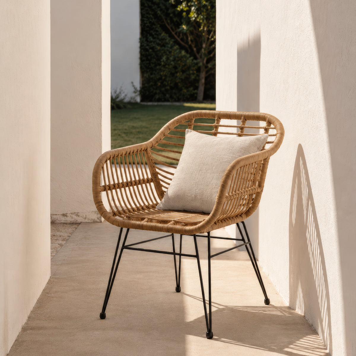 Silla Comedor c/brazo Ratán Sintético Creta