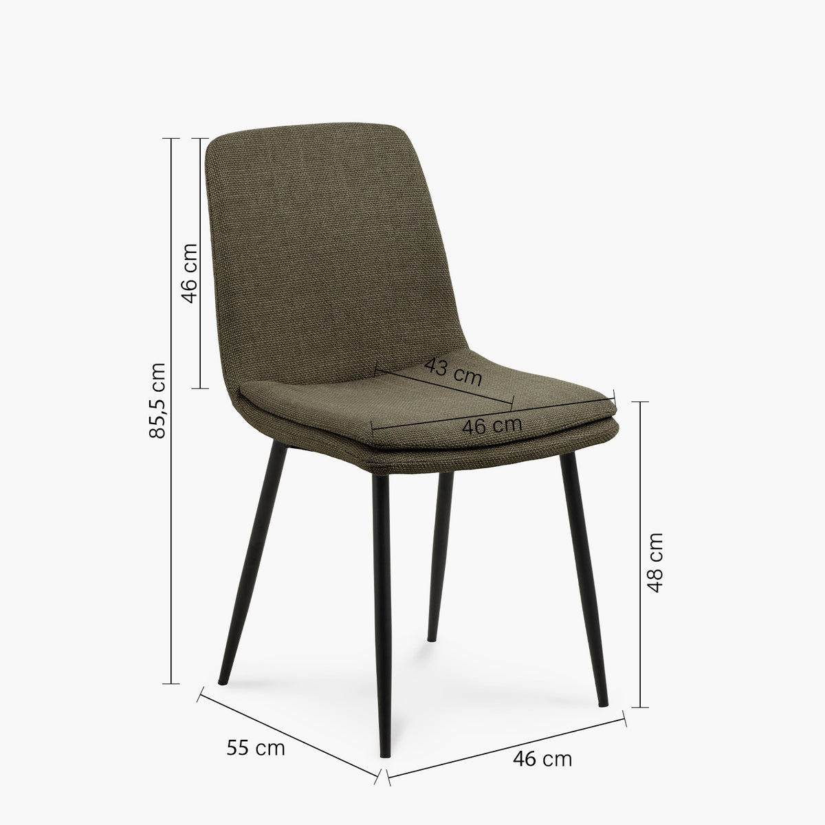 Pack 4 Silla Comedor Astrid Verde Musgo