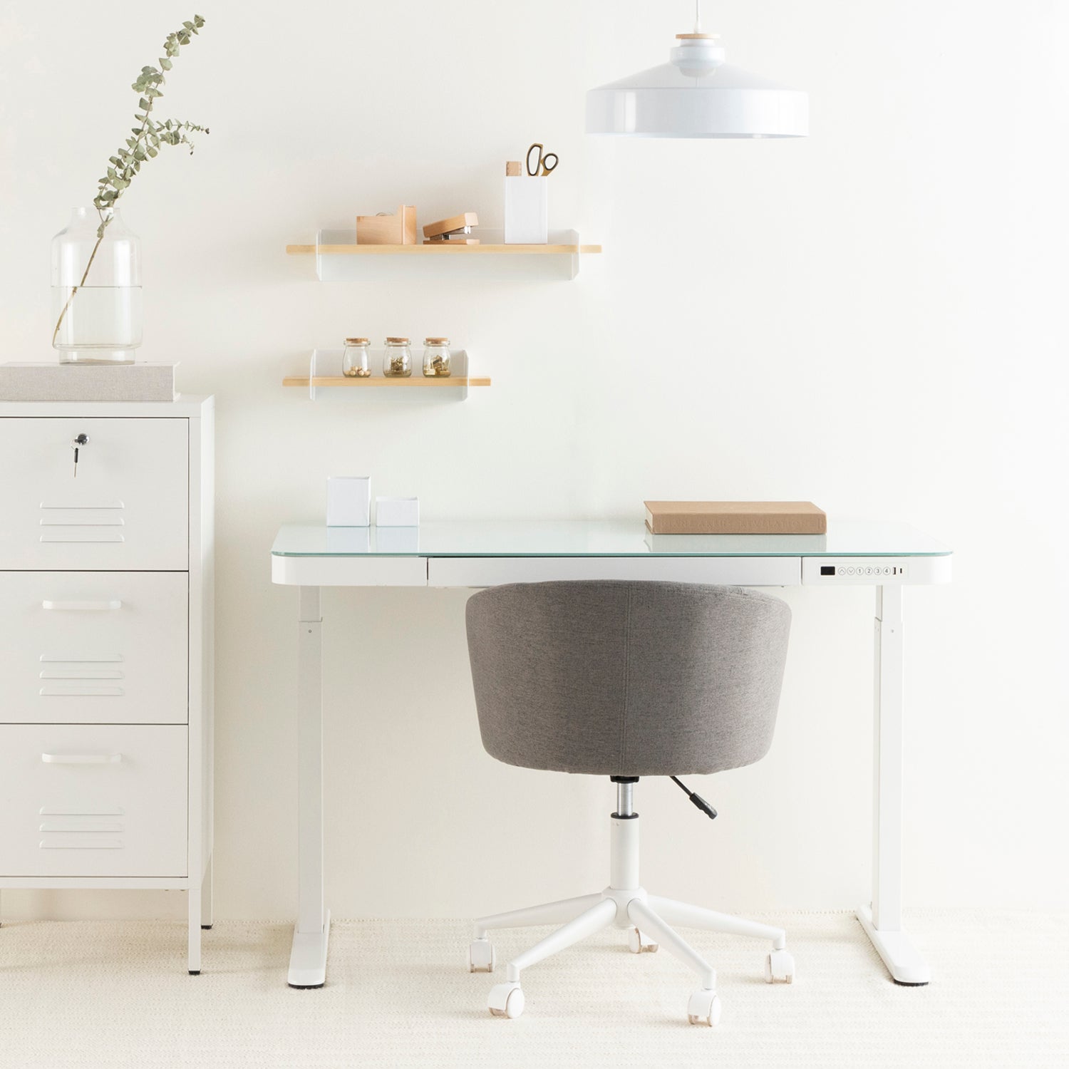 Silla de Oficina Anton Gris con ruedas